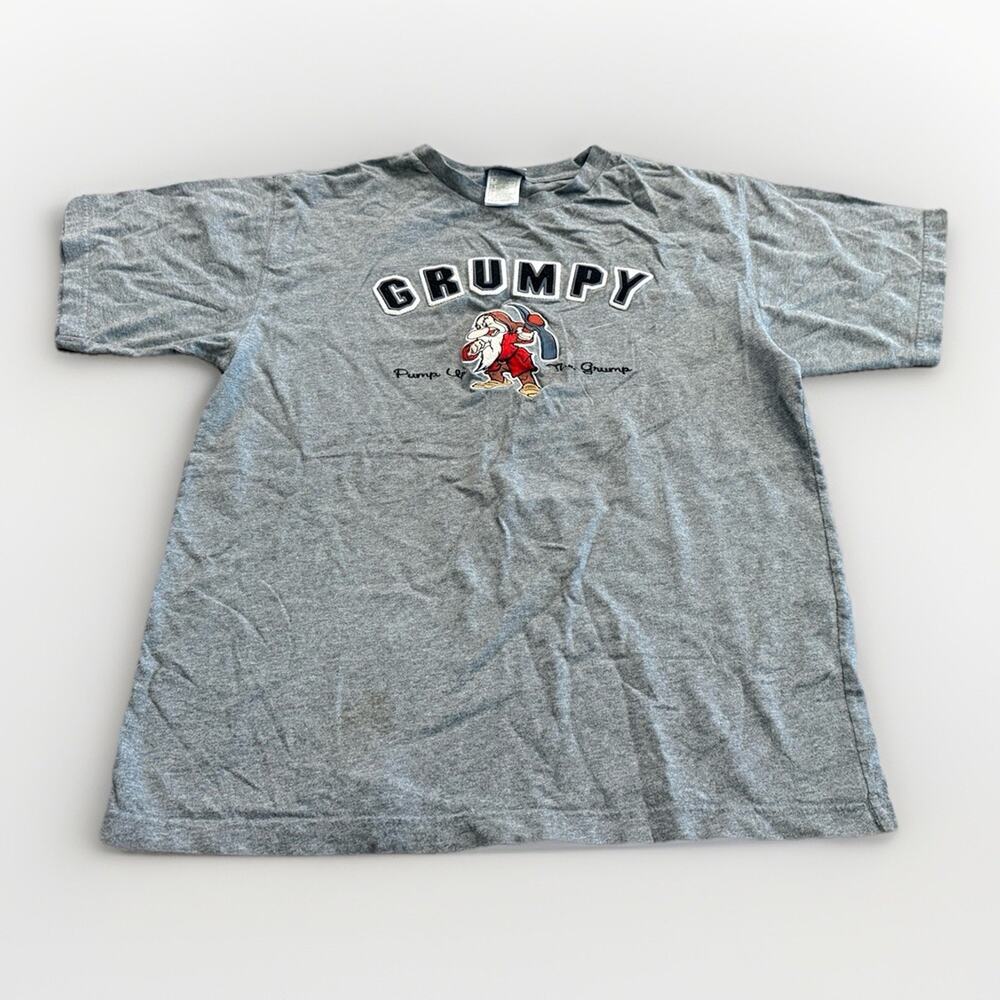 Disneyland Resort Unisex Gray Grumpy Short Sleeve T-Shirt Size L Large